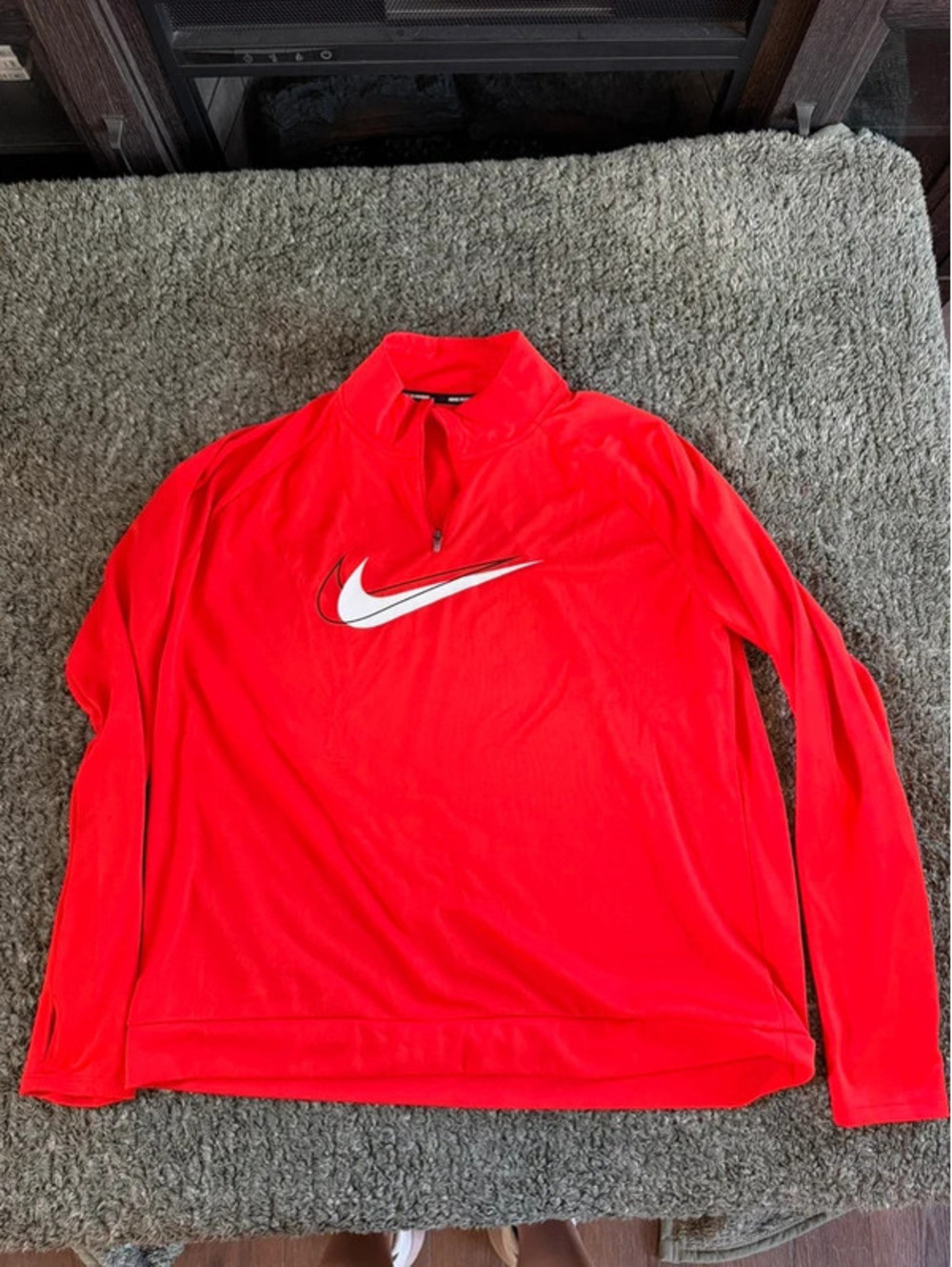 Nike Running Dri-Fit Red Long Sleeve Quarter Zip Pullover XL
